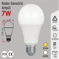 7W SENSÖRLÜ AMPÜL E27 1